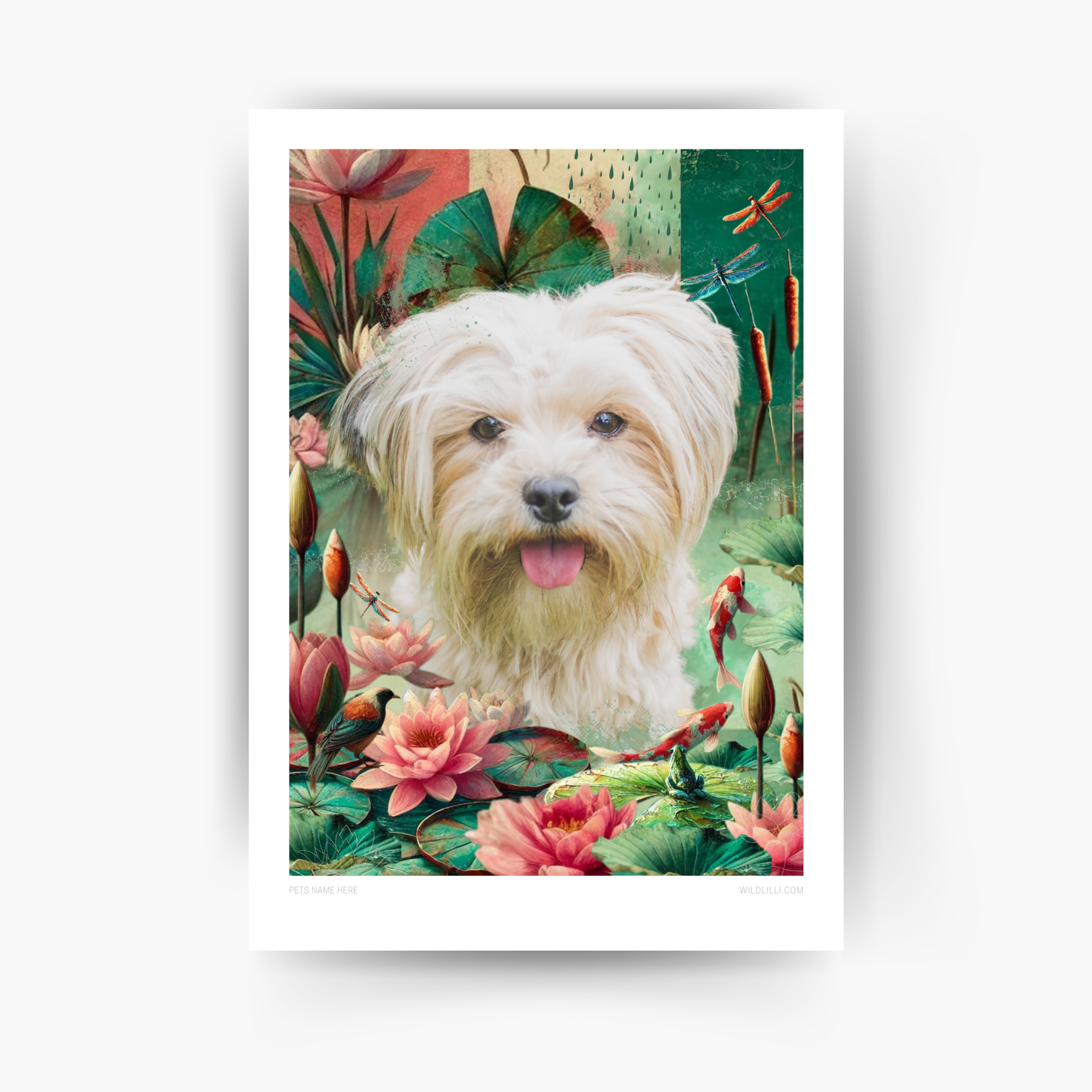 Custom Pet Portrait – Water Lilies | Wild Lilli